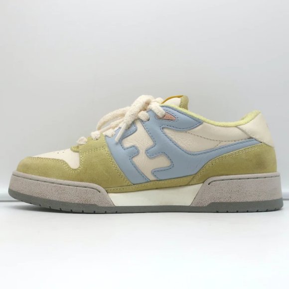 Fendi Match Sneakers Yellow Suede & Light Blue Leather Size 38 - Picture 8 of 12